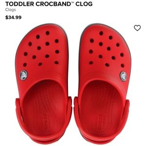 Toddler Crocband Crocs - Red size C4 (includes Mickey Jibbitz Charm)